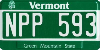 VT license plate NPP593