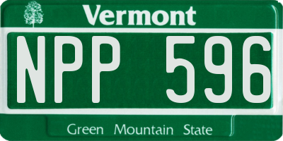 VT license plate NPP596