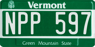 VT license plate NPP597