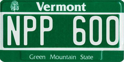 VT license plate NPP600