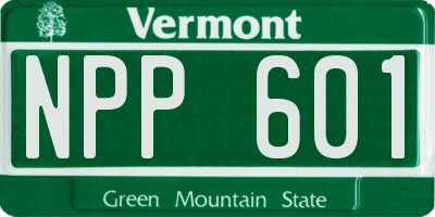 VT license plate NPP601