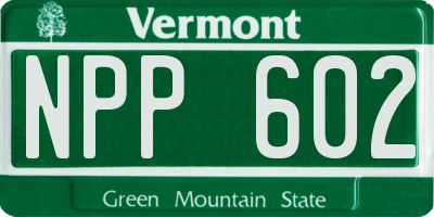 VT license plate NPP602