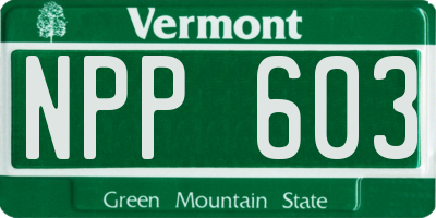 VT license plate NPP603