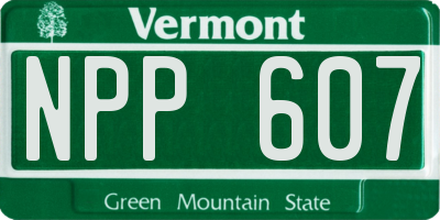 VT license plate NPP607