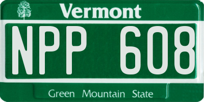 VT license plate NPP608
