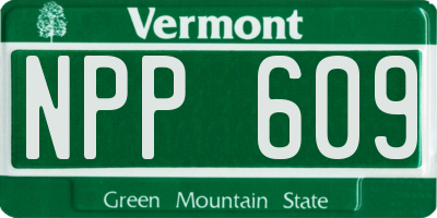VT license plate NPP609