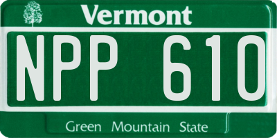 VT license plate NPP610