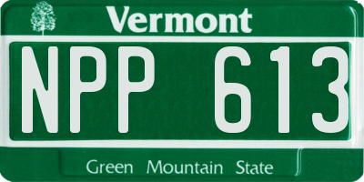 VT license plate NPP613