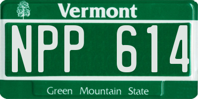 VT license plate NPP614