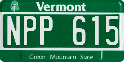 VT license plate NPP615
