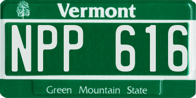 VT license plate NPP616