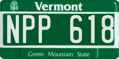 VT license plate NPP618