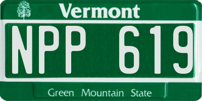 VT license plate NPP619