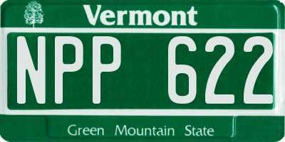 VT license plate NPP622