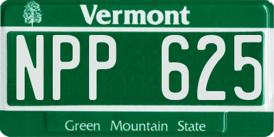 VT license plate NPP625