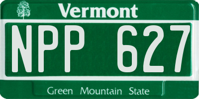 VT license plate NPP627