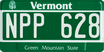 VT license plate NPP628