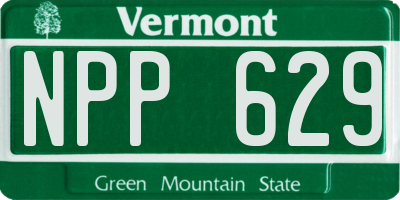 VT license plate NPP629
