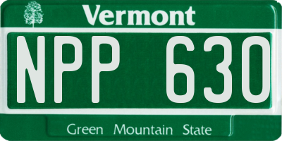 VT license plate NPP630