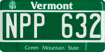 VT license plate NPP632