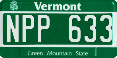 VT license plate NPP633
