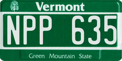 VT license plate NPP635