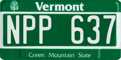 VT license plate NPP637