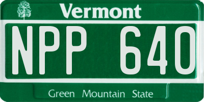 VT license plate NPP640