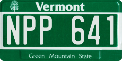 VT license plate NPP641