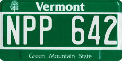 VT license plate NPP642
