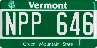 VT license plate NPP646