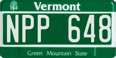 VT license plate NPP648