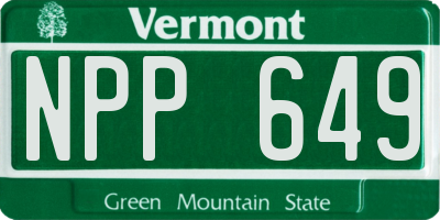VT license plate NPP649