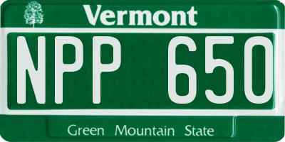 VT license plate NPP650