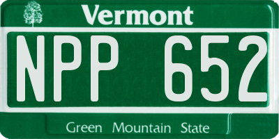 VT license plate NPP652