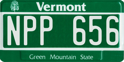 VT license plate NPP656