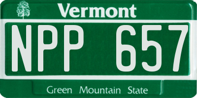 VT license plate NPP657