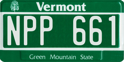 VT license plate NPP661