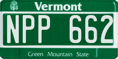 VT license plate NPP662
