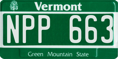 VT license plate NPP663