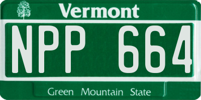 VT license plate NPP664