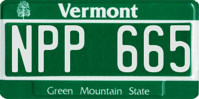 VT license plate NPP665