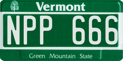 VT license plate NPP666
