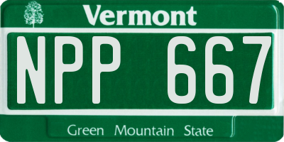 VT license plate NPP667