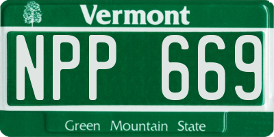 VT license plate NPP669