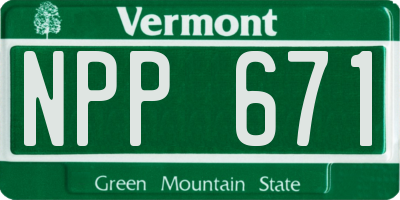 VT license plate NPP671