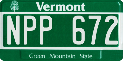 VT license plate NPP672