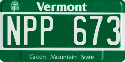 VT license plate NPP673