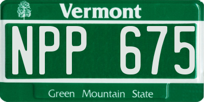 VT license plate NPP675
