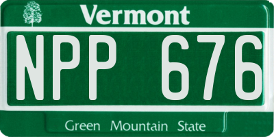 VT license plate NPP676